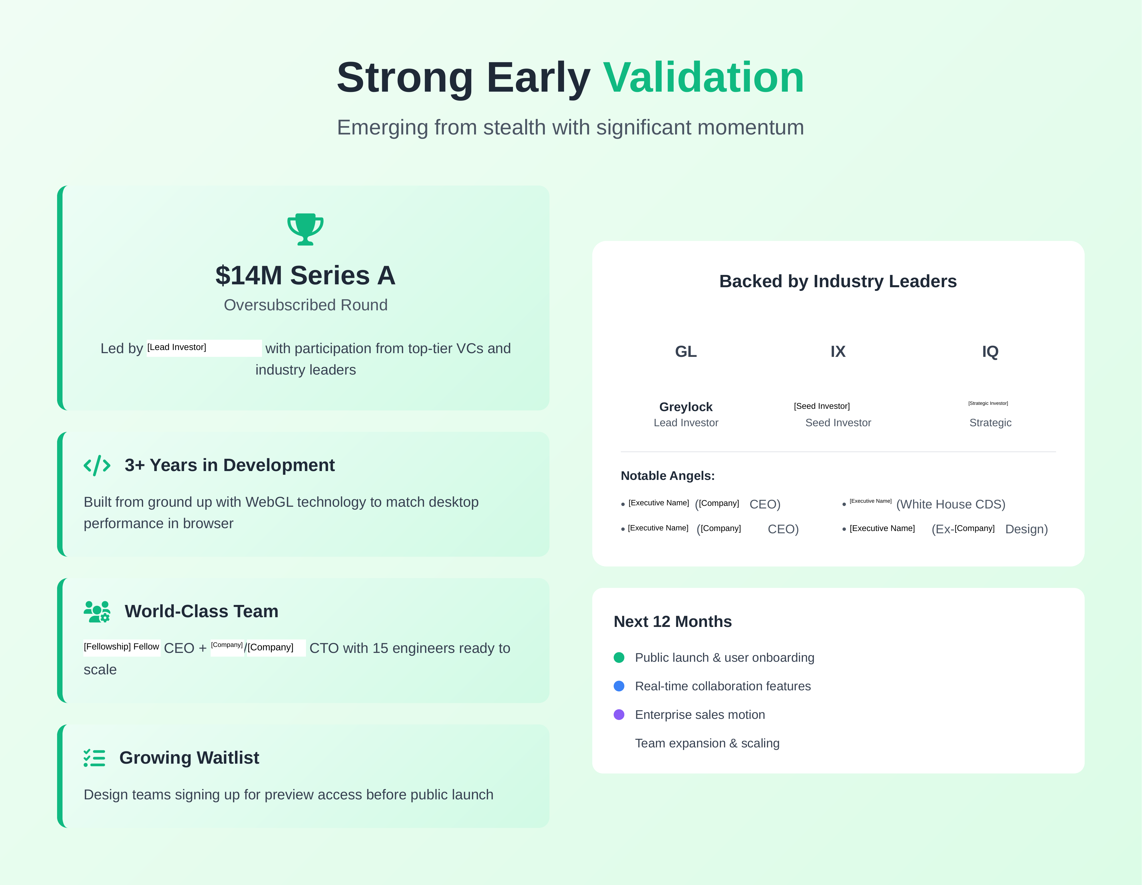 Series A pitch deck example showing professional slide design and layout